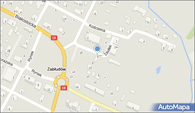 Zabłudów, Zaułek, 4, mapa Zabłudów