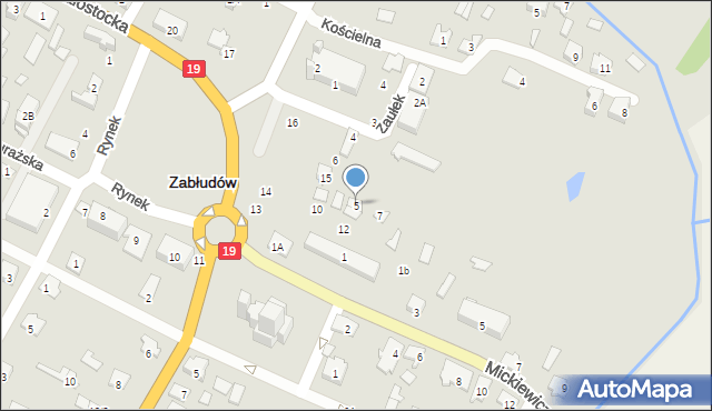 Zabłudów, Zaułek, 5, mapa Zabłudów