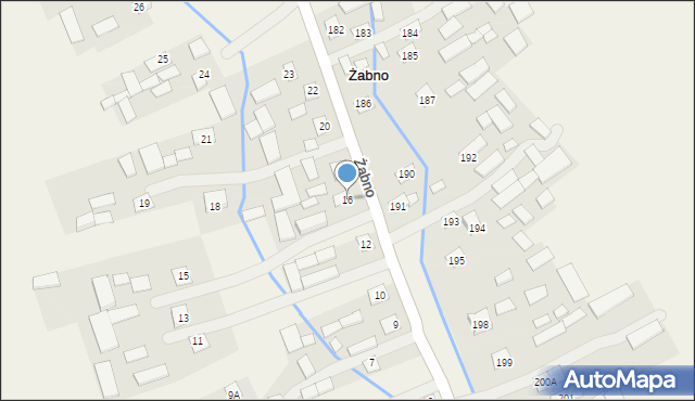 Żabno, Żabno, 16, mapa Żabno