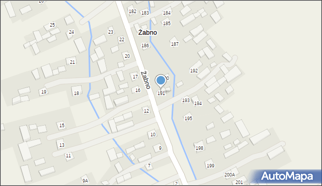 Żabno, Żabno, 191, mapa Żabno