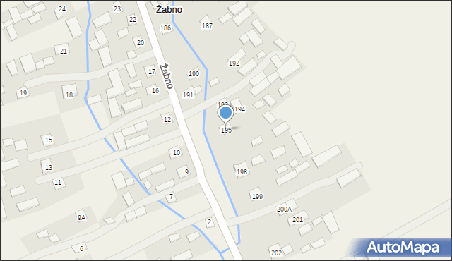 Żabno, Żabno, 195, mapa Żabno