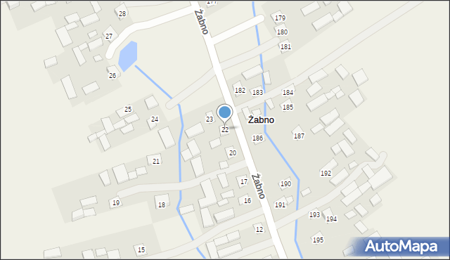 Żabno, Żabno, 22, mapa Żabno