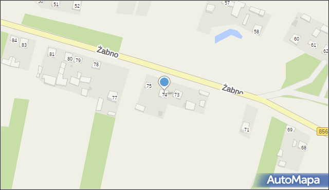 Żabno, Żabno, 74, mapa Żabno