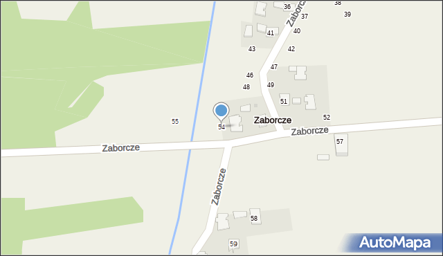 Zaborcze, Zaborcze, 54, mapa Zaborcze