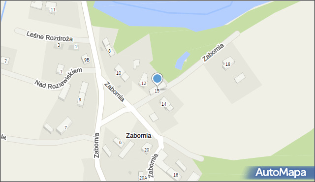 Zabornia, Zabornia, 15, mapa Zabornia