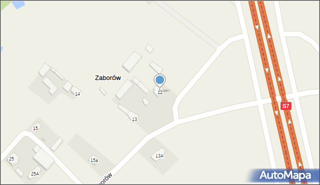 Zaborów, Zaborów, 12, mapa Zaborów