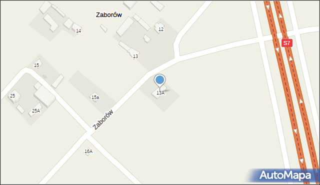 Zaborów, Zaborów, 13A, mapa Zaborów