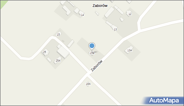 Zaborów, Zaborów, 15a, mapa Zaborów