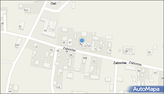 Zaborów, Zaborów, 70, mapa Zaborów