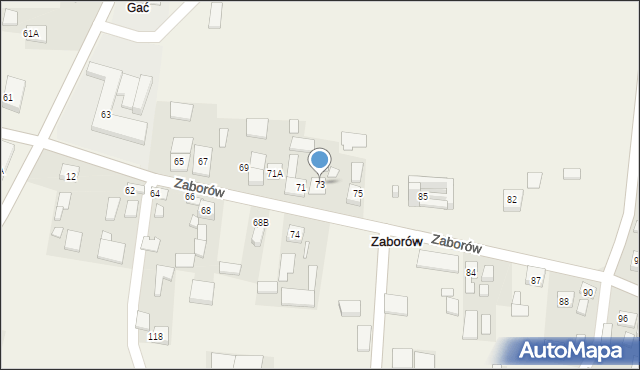 Zaborów, Zaborów, 73, mapa Zaborów