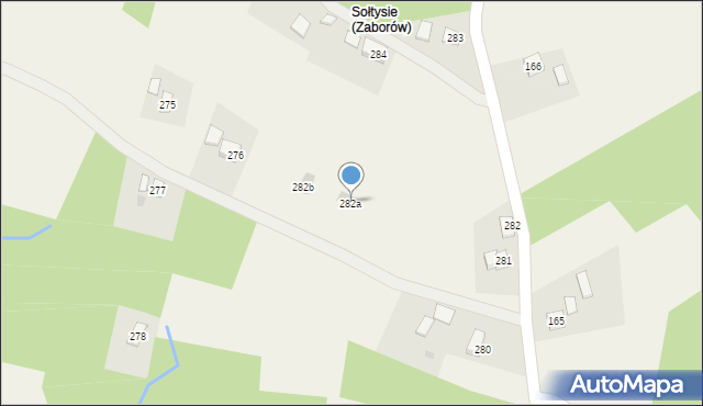 Zaborów, Zaborów, 282a, mapa Zaborów