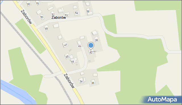 Zaborów, Zaborów, 42, mapa Zaborów