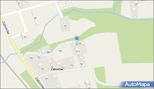 Zaborów, Zaborów, 57, mapa Zaborów