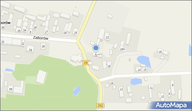 Zaborów, Zaborów, 21, mapa Zaborów