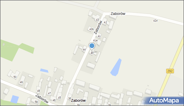 Zaborów, Zaborów, 40, mapa Zaborów