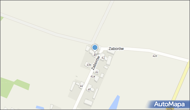 Zaborów, Zaborów, 43, mapa Zaborów