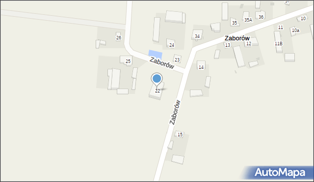 Zaborów, Zaborów, 22, mapa Zaborów