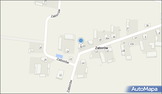 Zaborów, Zaborów, 34, mapa Zaborów