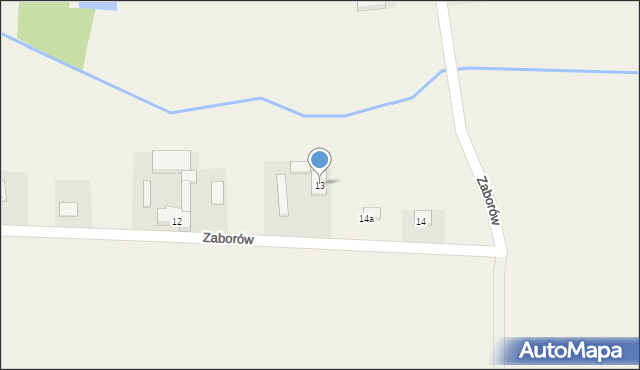 Zaborów, Zaborów, 13, mapa Zaborów