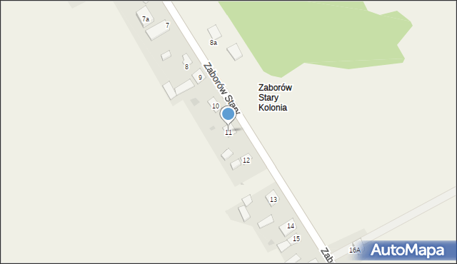 Zaborów Stary, Zaborów Stary, 11, mapa Zaborów Stary