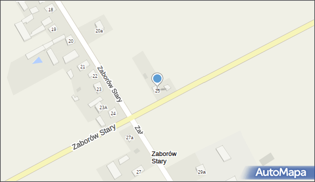 Zaborów Stary, Zaborów Stary, 25, mapa Zaborów Stary