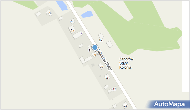 Zaborów Stary, Zaborów Stary, 9, mapa Zaborów Stary