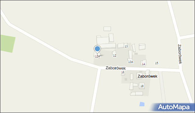 Zaborówek, Zaborówek, 12A, mapa Zaborówek