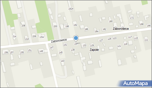 Zaborowice, Zaborowice, 137, mapa Zaborowice