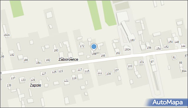 Zaborowice, Zaborowice, 168, mapa Zaborowice