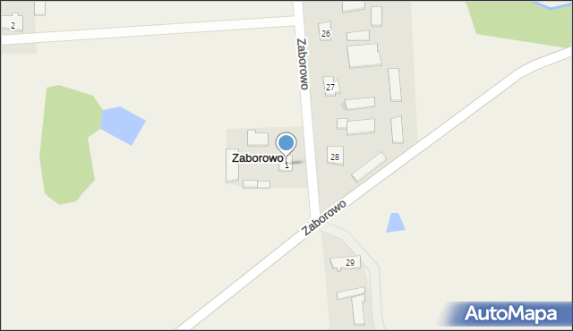 Zaborowo, Zaborowo, 1, mapa Zaborowo