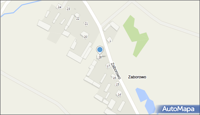 Zaborowo, Zaborowo, 18, mapa Zaborowo