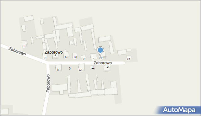 Zaborowo, Zaborowo, 13, mapa Zaborowo