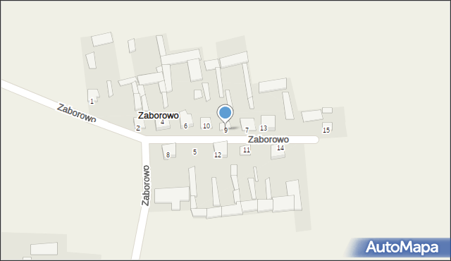 Zaborowo, Zaborowo, 9, mapa Zaborowo