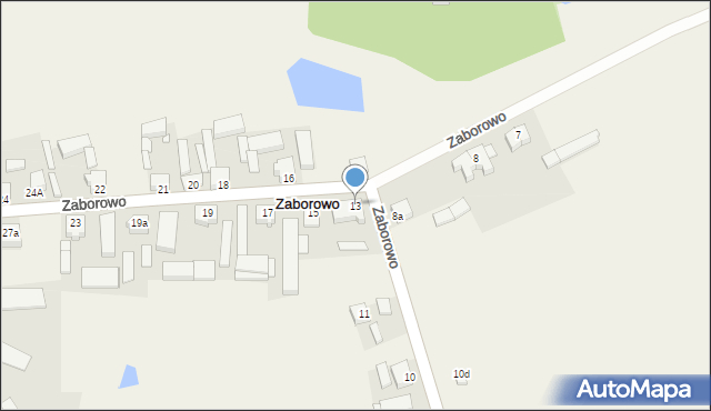 Zaborowo, Zaborowo, 13, mapa Zaborowo