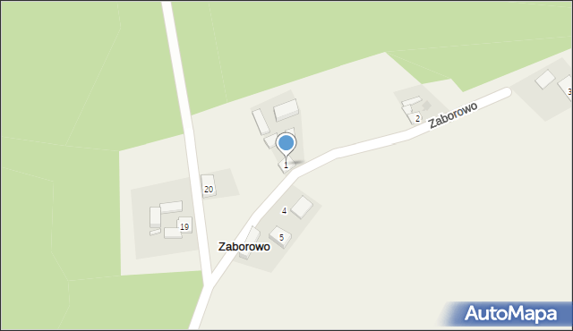 Zaborowo, Zaborowo, 1, mapa Zaborowo