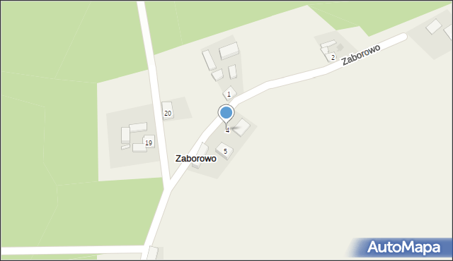 Zaborowo, Zaborowo, 4, mapa Zaborowo