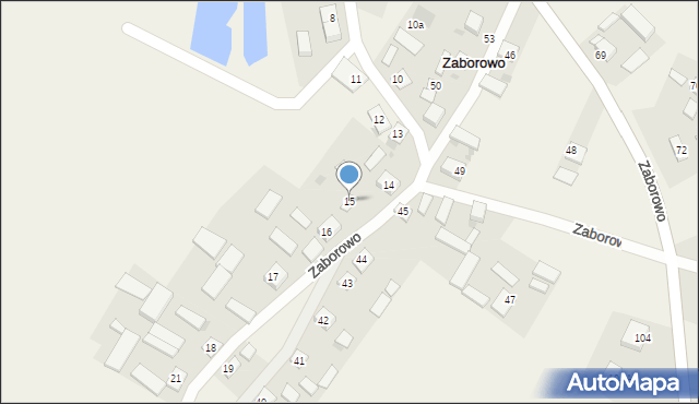 Zaborowo, Zaborowo, 15, mapa Zaborowo