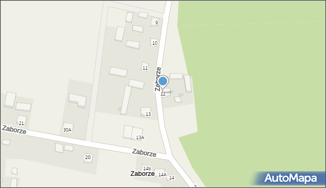 Zaborze, Zaborze, 12, mapa Zaborze