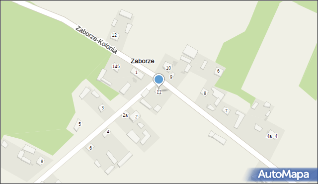 Zaborze, Zaborze, 11, mapa Zaborze