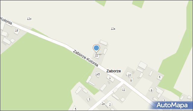 Zaborze, Zaborze, 12, mapa Zaborze