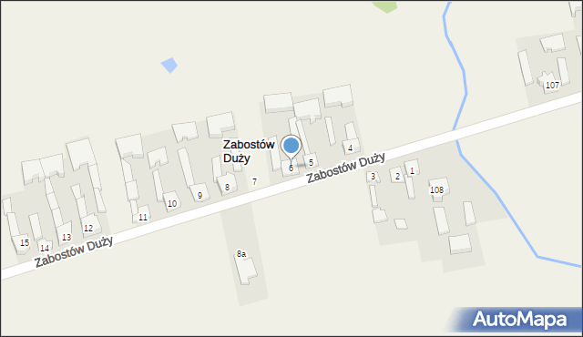 Zabostów Duży, Zabostów Duży, 6, mapa Zabostów Duży