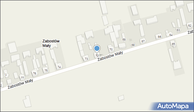 Zabostów Duży, Zabostów Duży, 72, mapa Zabostów Duży