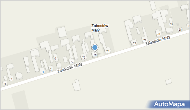 Zabostów Duży, Zabostów Duży, 75, mapa Zabostów Duży