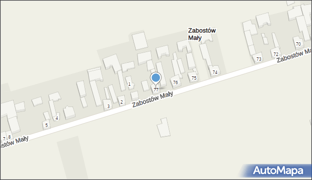 Zabostów Duży, Zabostów Duży, 77, mapa Zabostów Duży