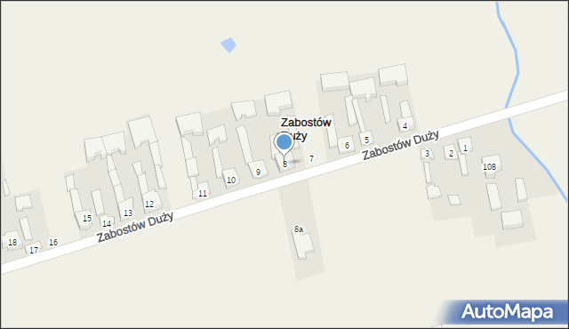 Zabostów Duży, Zabostów Duży, 8, mapa Zabostów Duży