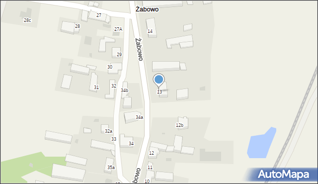 Żabowo, Żabowo, 13, mapa Żabowo