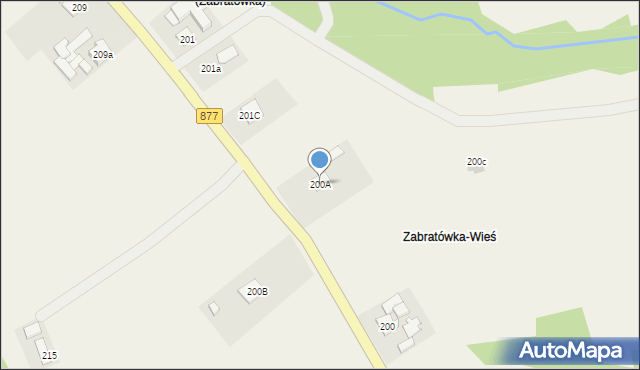 Zabratówka, Zabratówka, 200A, mapa Zabratówka