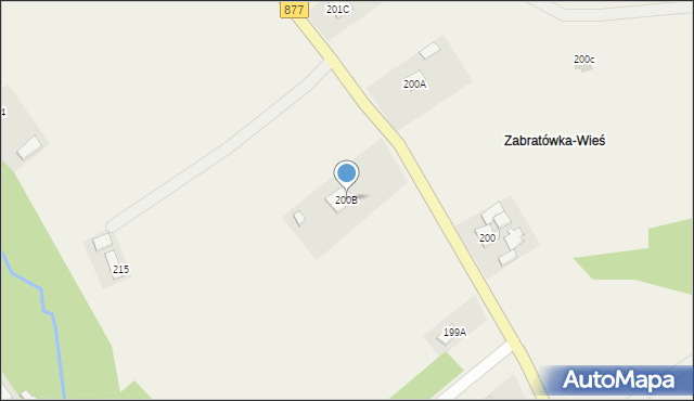 Zabratówka, Zabratówka, 200B, mapa Zabratówka