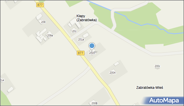 Zabratówka, Zabratówka, 201C, mapa Zabratówka