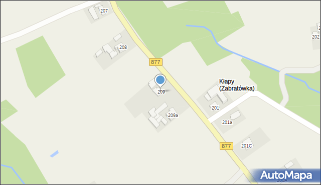 Zabratówka, Zabratówka, 209, mapa Zabratówka